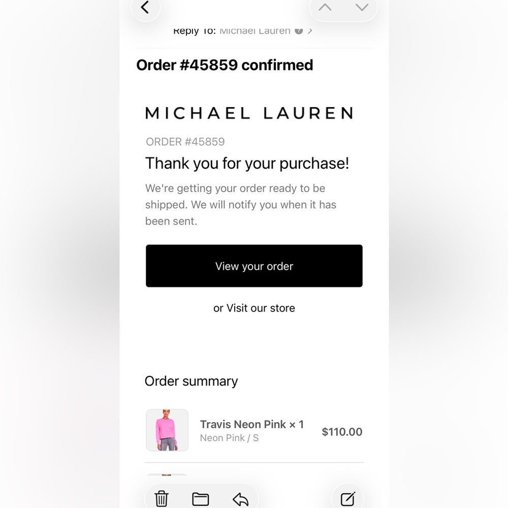 Michael Lauren Neon Pink Travis Sweatshirt, Small - Picture 8 of 8